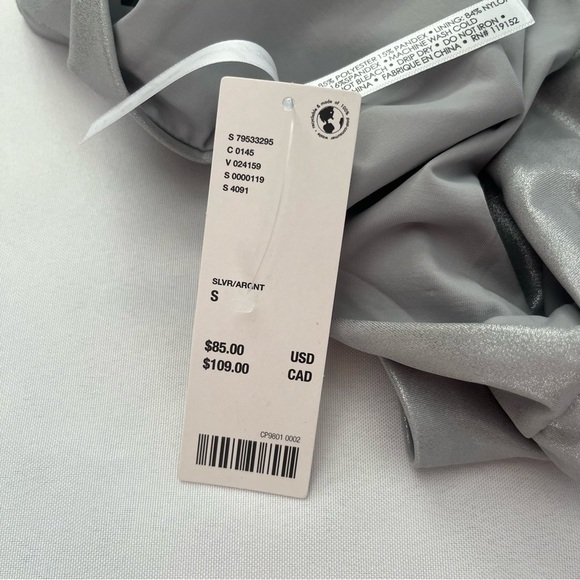 Urban Outfitters Out From Under Marina Metallic Silver One Piece Swimsuit S NWT - Picture 11 of 16